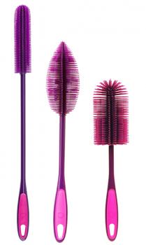 Spülbürsten-Set Mit Silikon-Borsten – 31,5 Cm Flaschenbürste Mit Bambusgriff, Kratzfrei & Flexibel Für Flaschen & Gläser