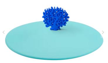 Glasdeckel Koralle Blau