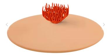 Glasdeckel Koralle rot