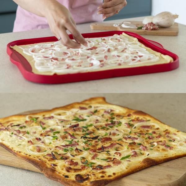 faltbares Backblech mit Flammkuchen
