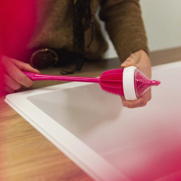 Spülbürsten-Set Mit Silikon-Borsten – 31,5 Cm Flaschenbürste Mit Bambusgriff, Kratzfrei & Flexibel Für Flaschen & Gläser