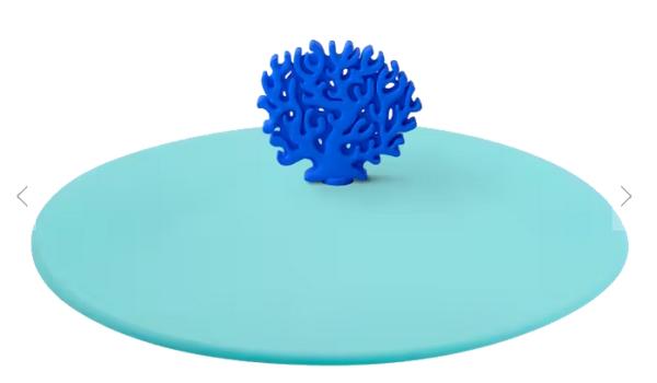 Glasdeckel Koralle Blau